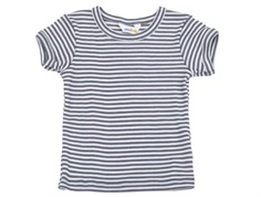 Joha t-shirt dark gray stripes merino wool/silk
